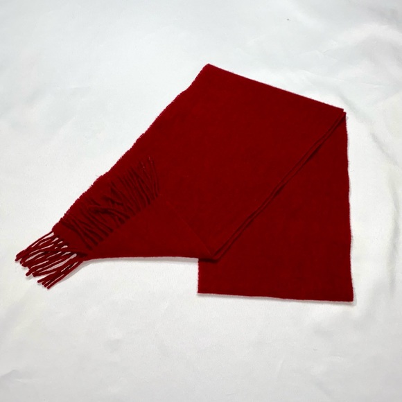 GAP Lamb Wool Scarf with fringed hems Unisex Italy - Picture 3 of 5
